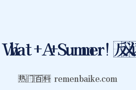 What+A+Summer!反义词是什么意思的图片